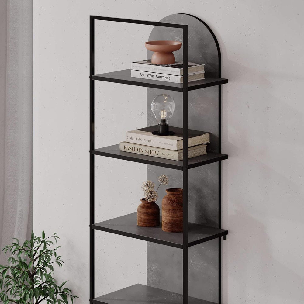 FWStyle Archy 5 Tier Grey Dual Tone Bookcase Display Unit Image 4