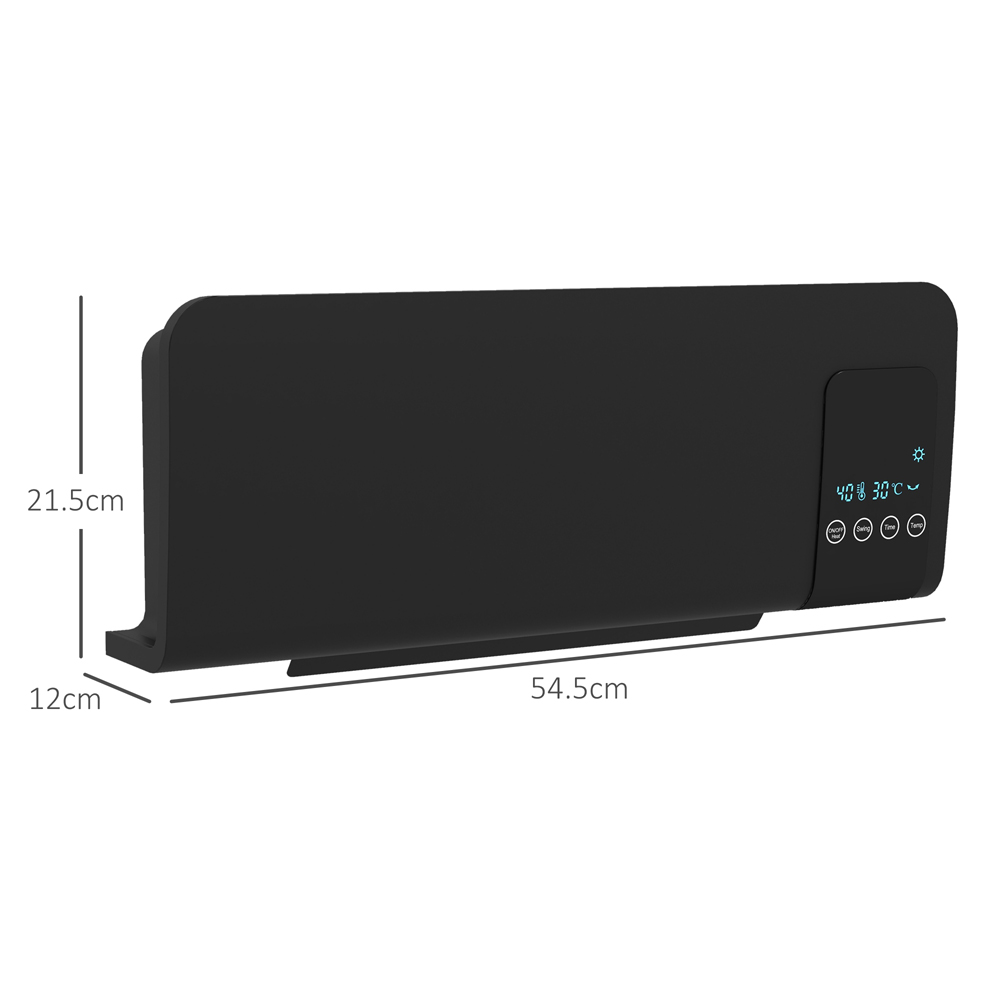 HOMCOM Black Wall Mounted Ceramic Heater 2000W Image 8