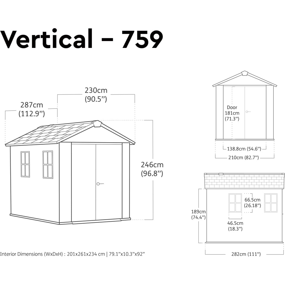 Keter Newton Plus 9 x 7.5ft Grey Steel Double Wall Shed Image 9