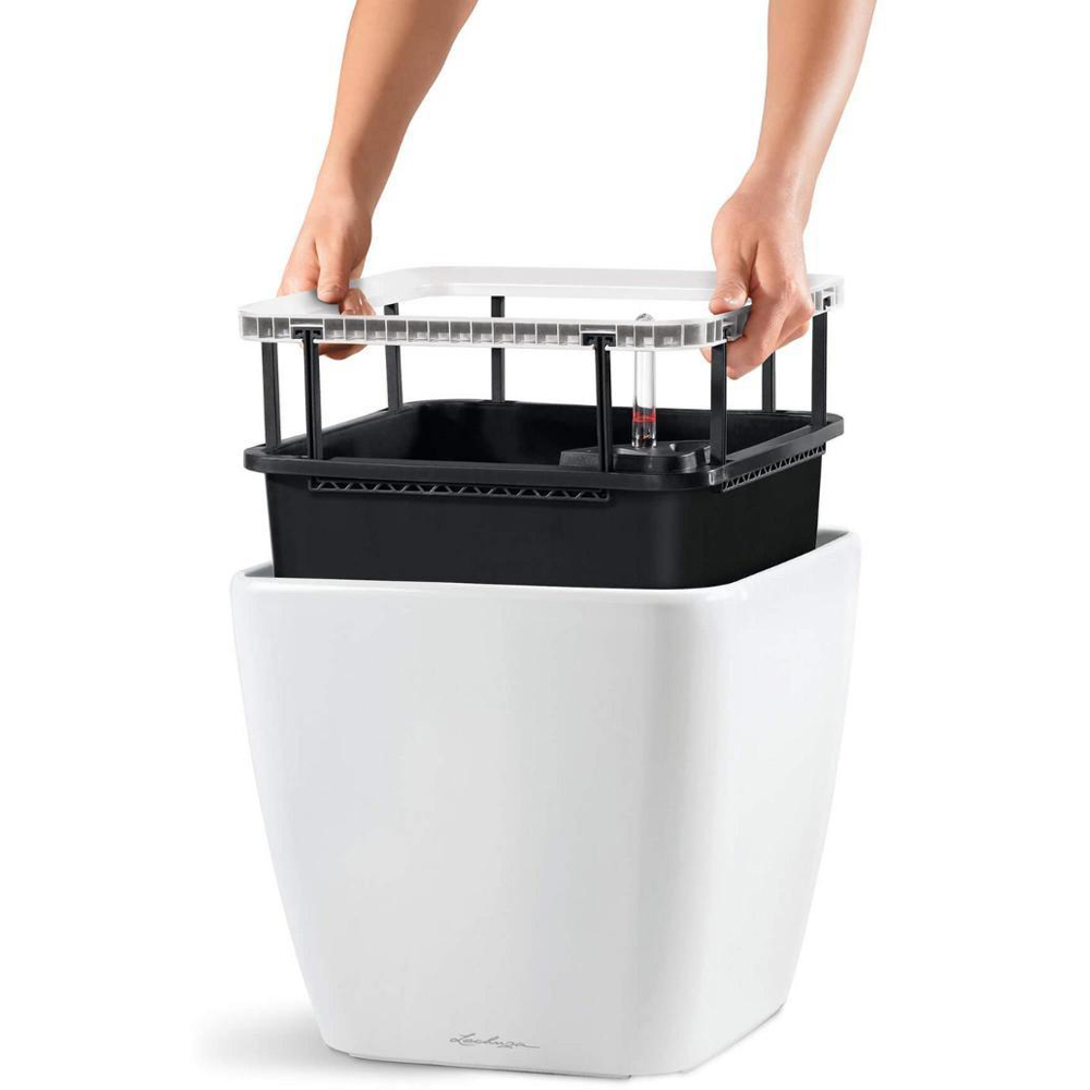 Lechuza Quadro Charcoal Self Watering Planter 21cm 2 Pack Image 5