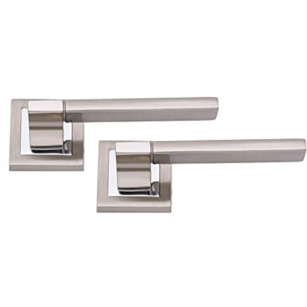 Golden Grace Duo Finish Aztec Door Handle Set Image 2