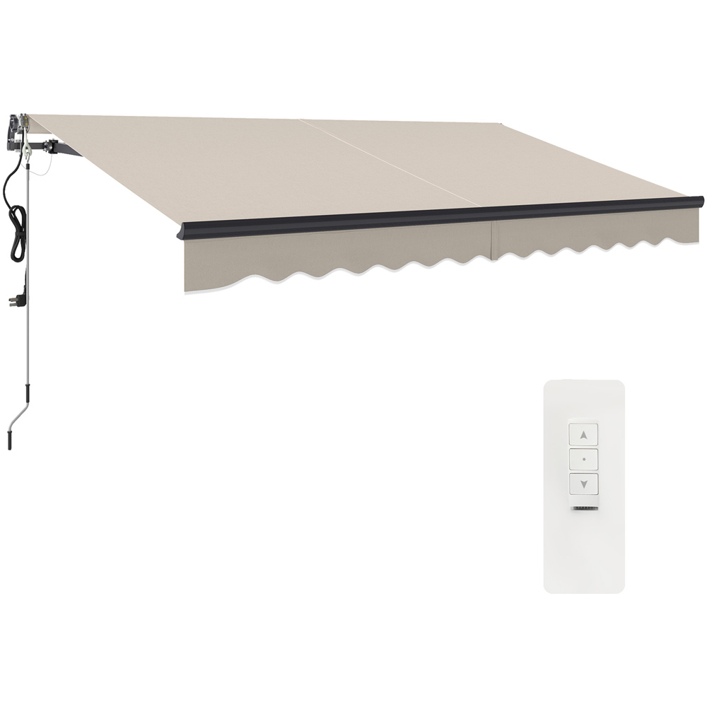 Outsunny 3.5 x 3m Beige Electric Retractable Awning Image 2