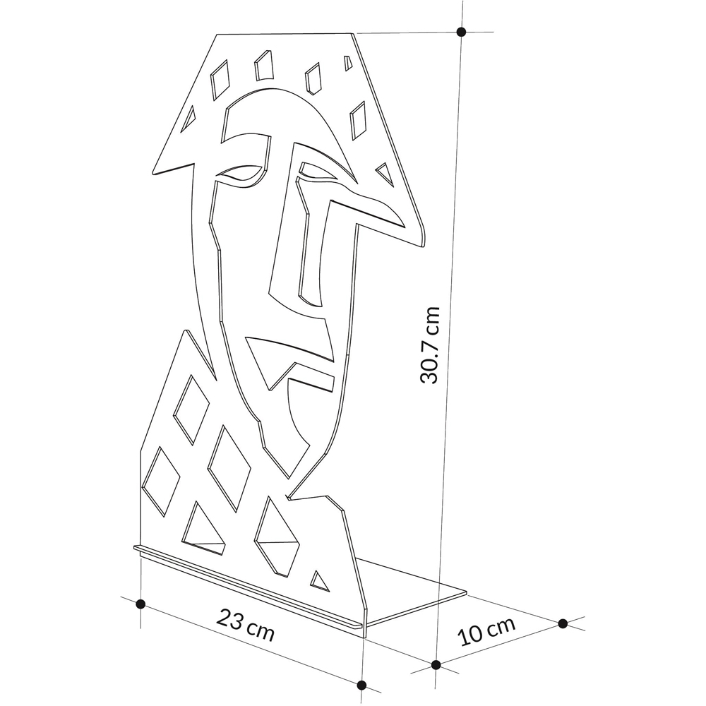 Decortie Max Abstract Face Design Black Decorative Object Image 6