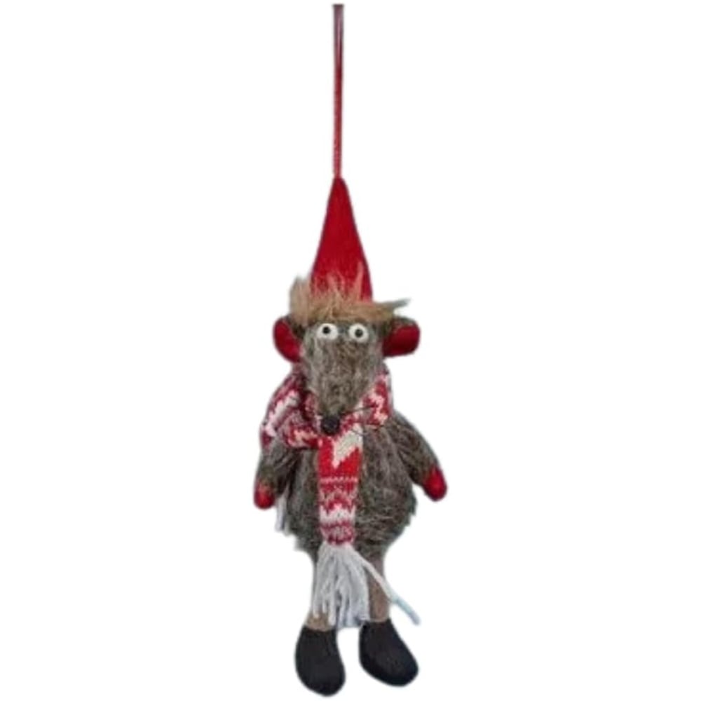 Marco Paul Grey Christmas Rat Plush Decoration Image 3