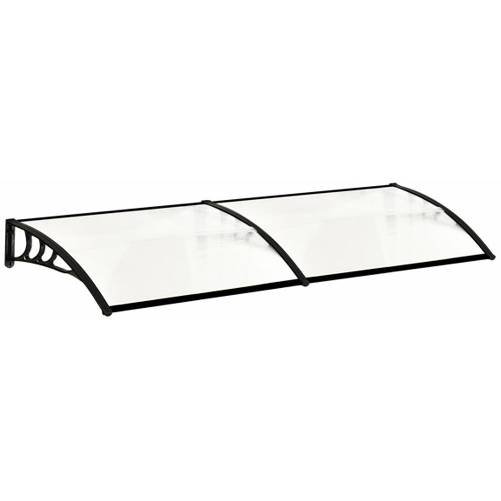 Living and Home Black Window and Door Awning Canopy with Brackets 1.9m Image 2