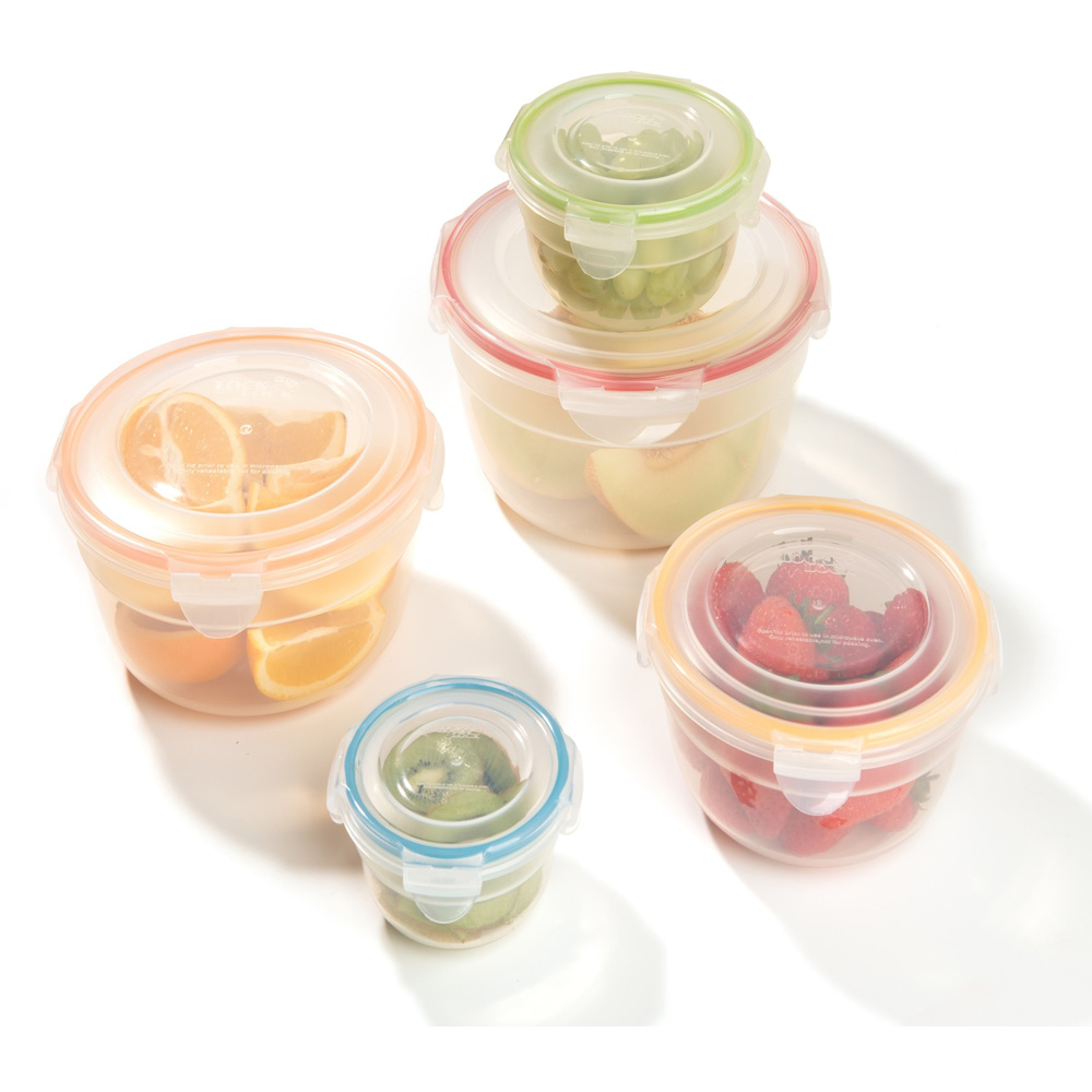 LocknLock 5 Piece Round Bowls Nestable Container Image 4