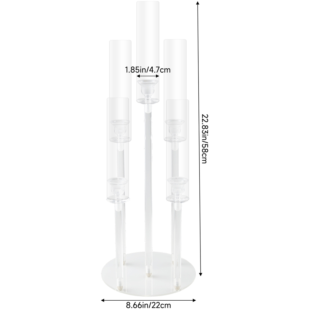 Living and Home 5-Arm Clear Acrylic Candle Holder 58cm Image 8
