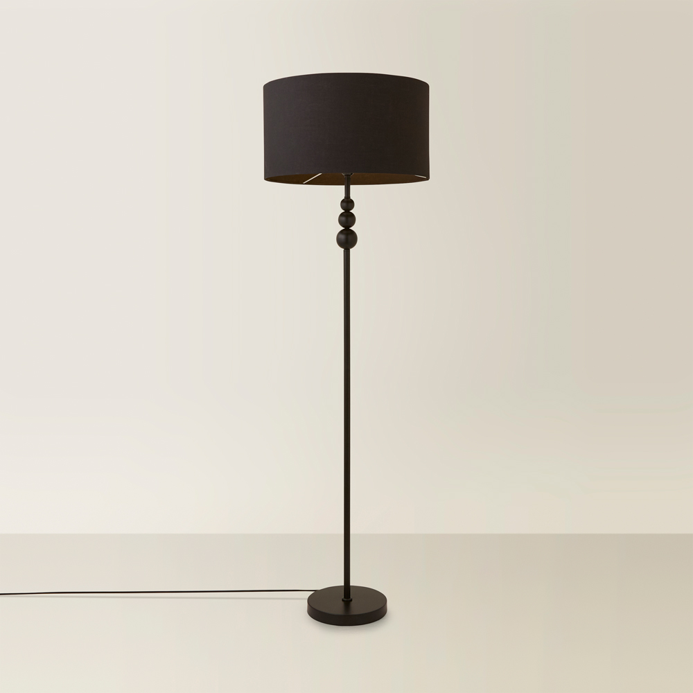 ValueLights Marissa Black Shade Black Ball LED Floor Lamp Image 5