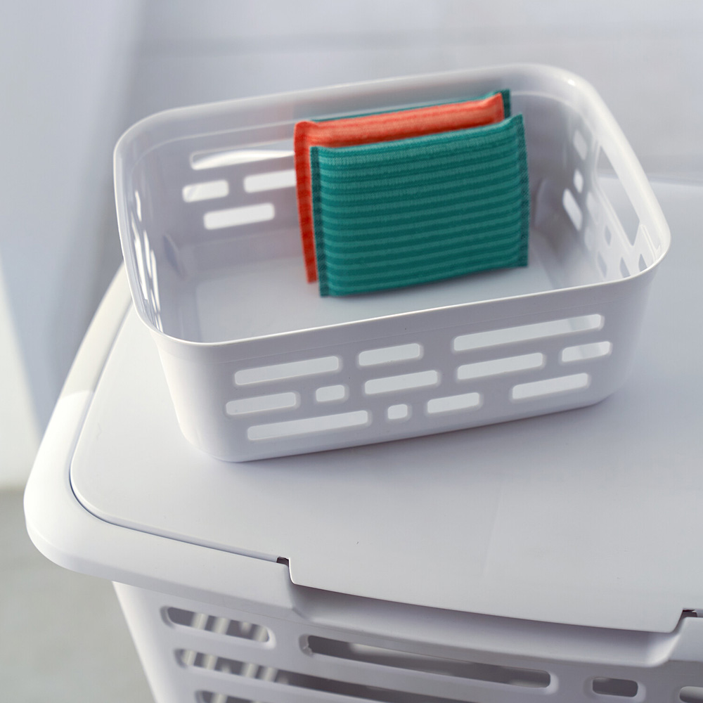 Ezy Storage Linea White Deco Basket 4L Image 2