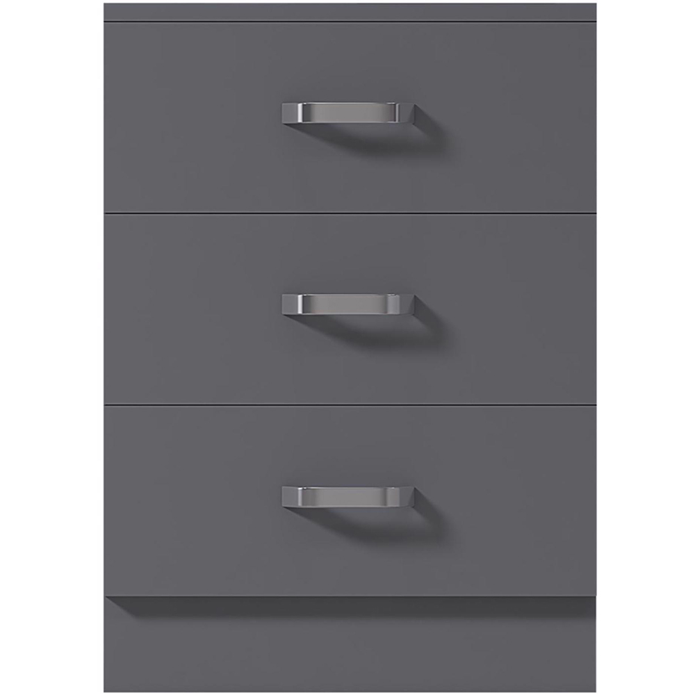 FWStyle Tunis 3 Drawer Matt Grey Chest of Drawer Image 3