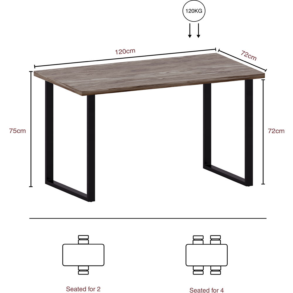 Vida Designs 4 Seater Rectangular Walnut Dining Table Image 9