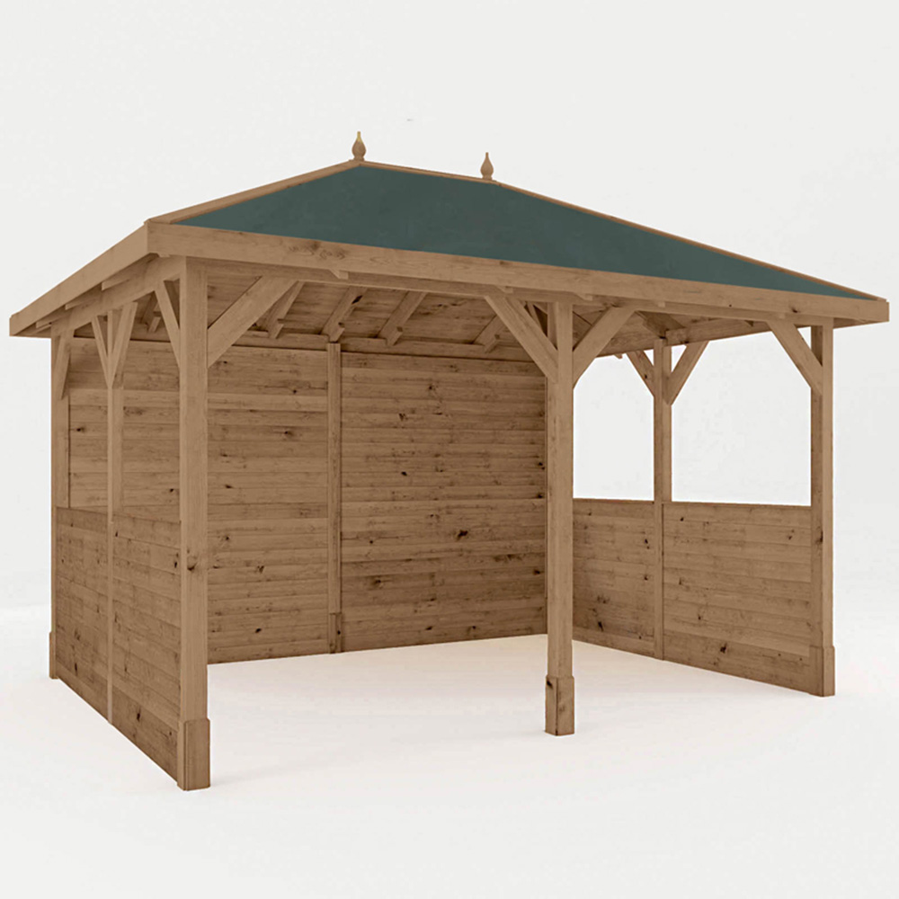 Mercia 3 x 4m Pressure Treated Traditional Gazebo with Side Panels Image 2