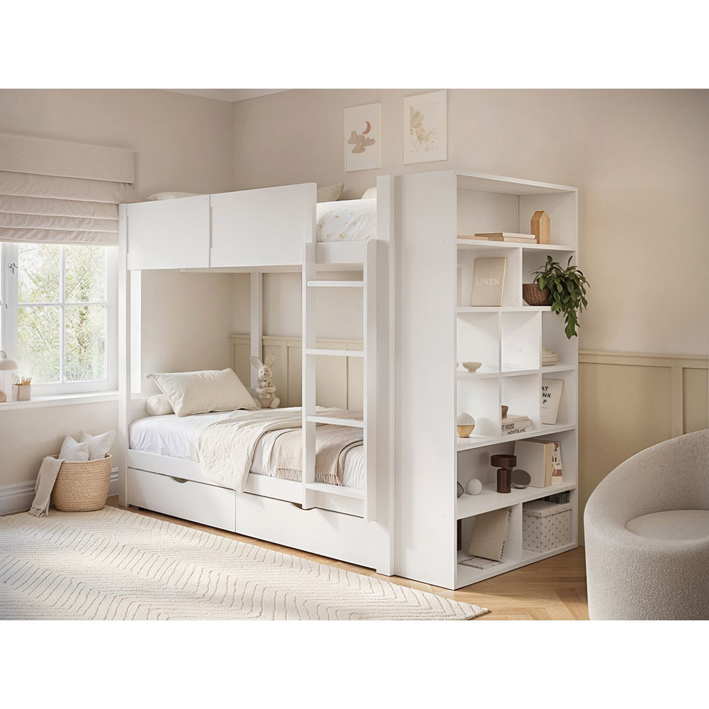 Flair Ruby White Bunk Bed with Storage Image 6
