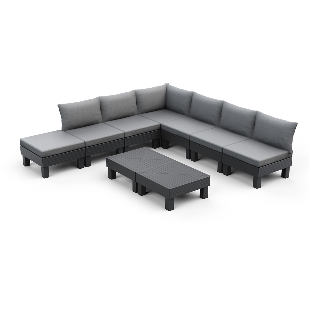 Keter Elements 7 Seater Graphite Sofa Set Image 2