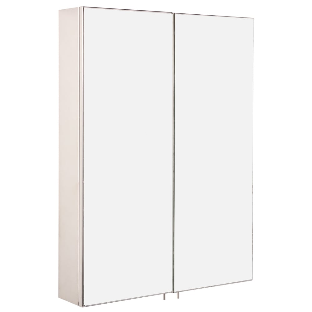 Kensington Silver 2 Door Mirror Bathroom Cabinet Image 2