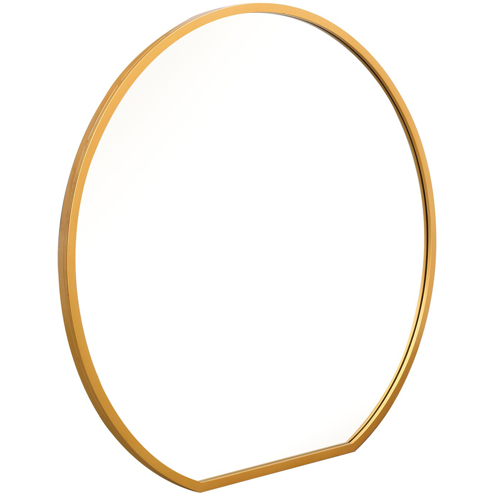 MirrorOutlet The Circulus Gold Flat Bottom Circular Outdoor Garden Wall Mirror 126 x 120cm Image 3