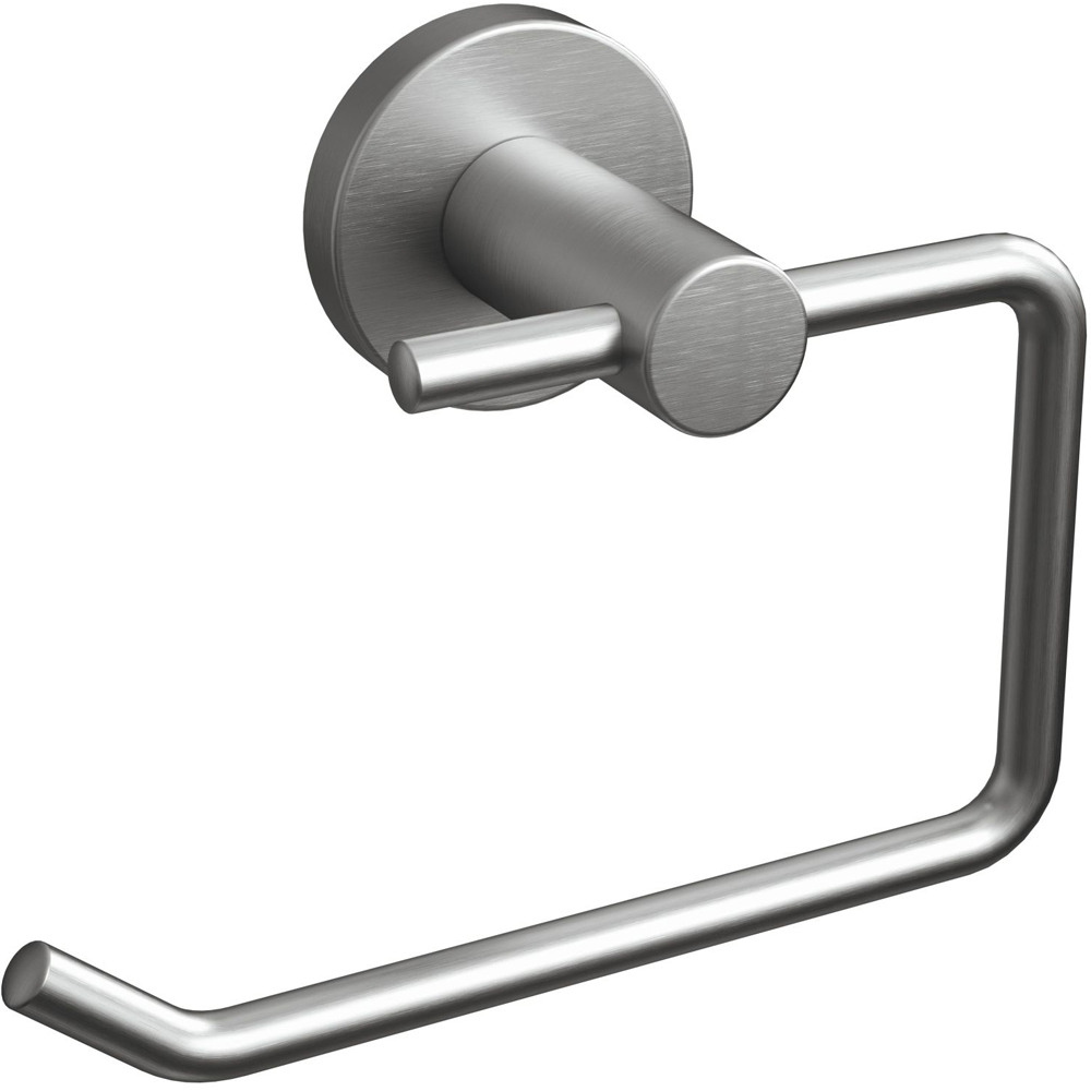 Rothley Brushed Silver Round Toilet Roll Holder Image 1