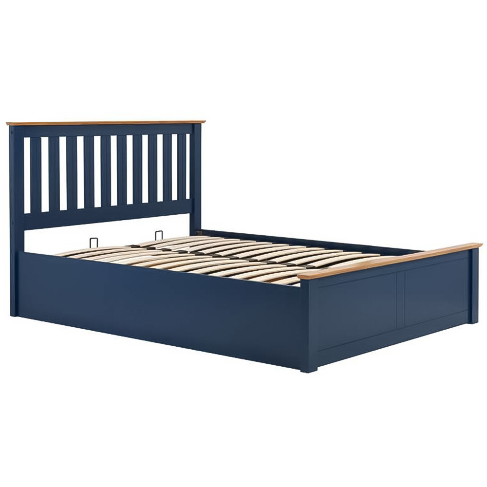 Phoenix Double Blue Ottoman Bed Image 2