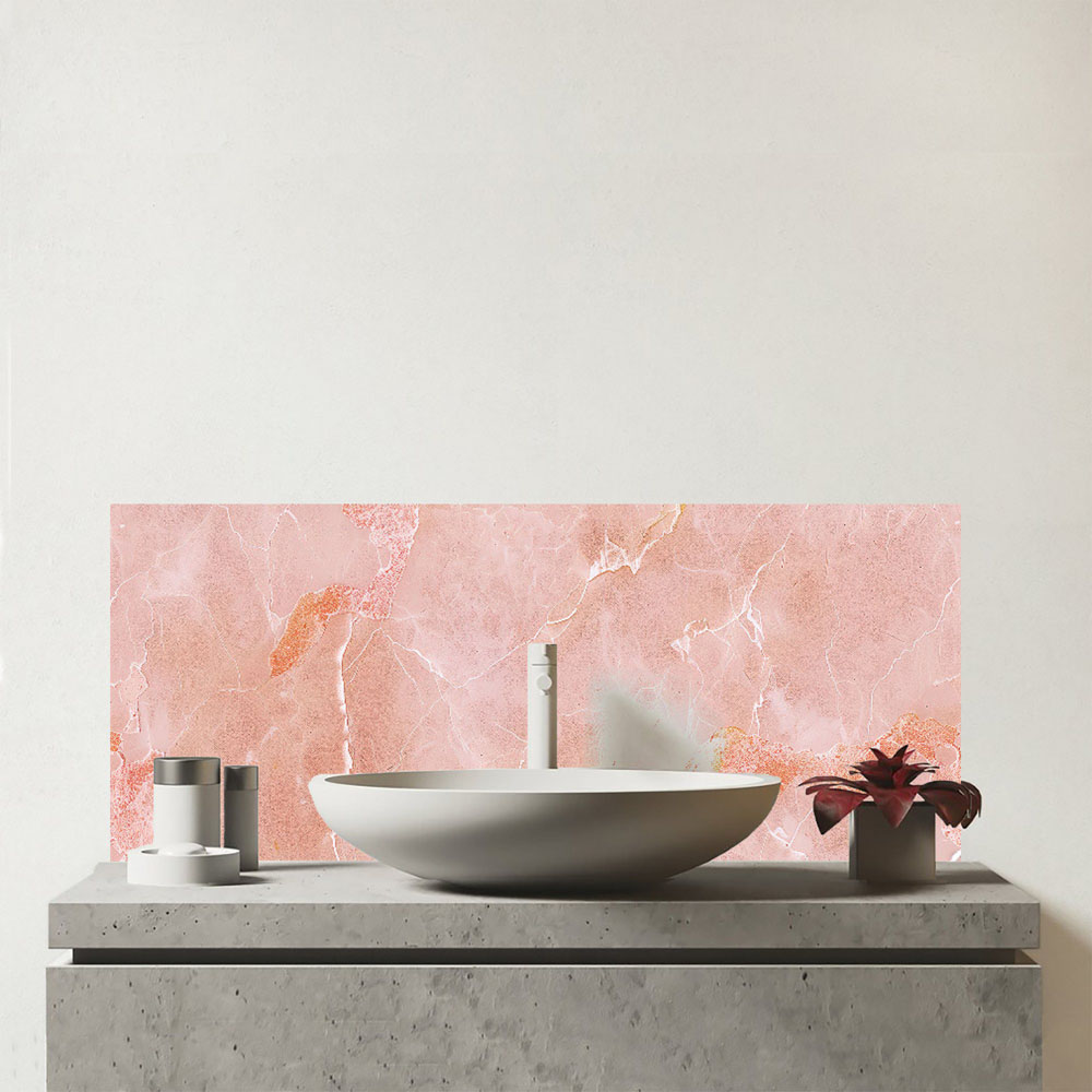 Warren Reed Designer Sweet Peach Quartz Effect Bathroom Splashback 25 x 60cm Image 1