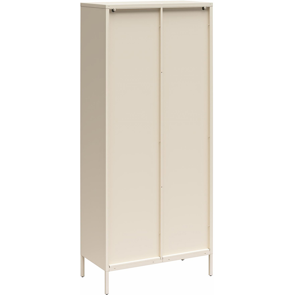 Dorel Luna 2 Door Tall Parchment Fluted Glass Accent Cabinet Image 6