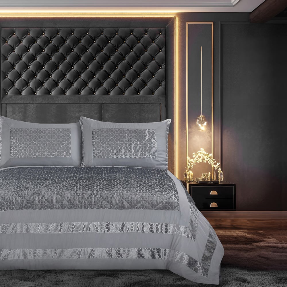 Velosso Sephora Silver Bedspread Set 235 x 235cm Image 2
