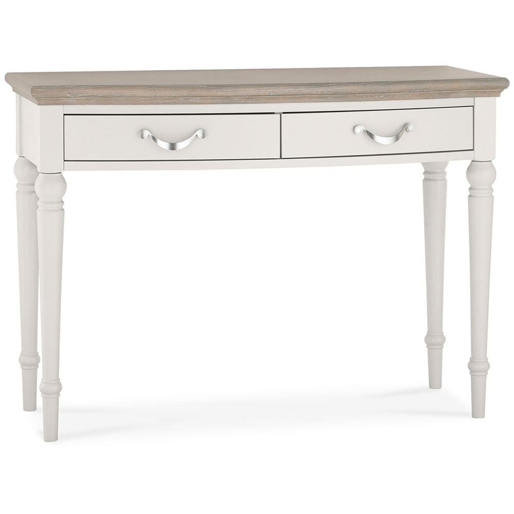 Bentley Designs Montreux 2 Drawer Grey Washed Oak and Soft Grey Dressing Table Image 2
