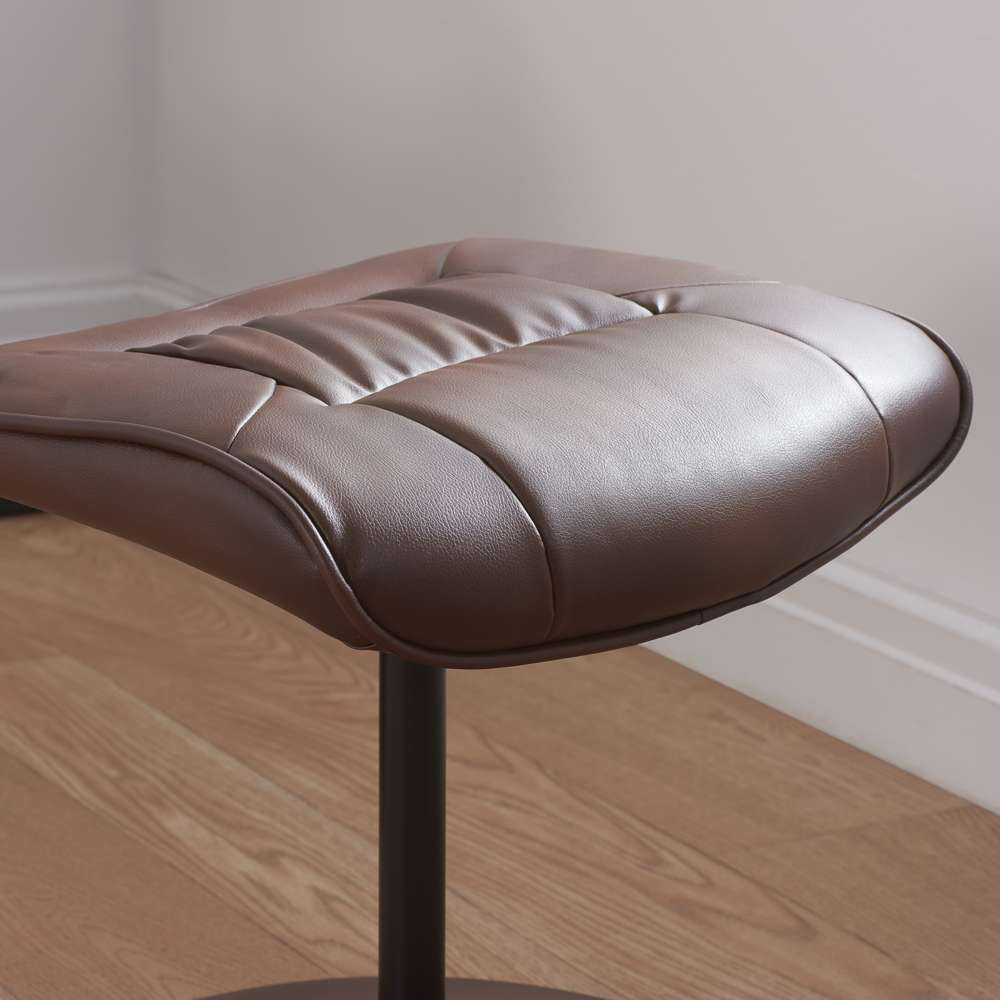 Memphis Brown Swivel Chair with Footstool Image 8