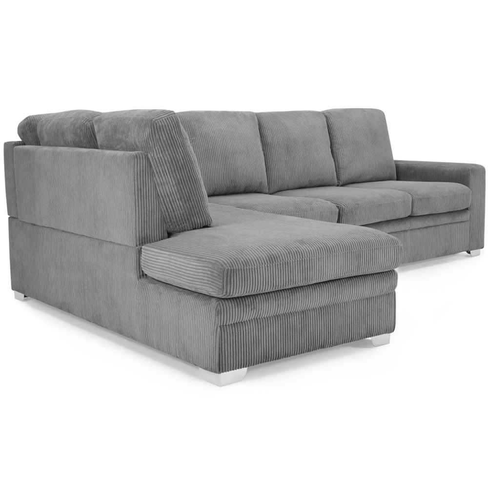 Home Detail Alcott 6 Seater Grey Jumbo Cord Fabric Left Hand Corner Sofa Image 4