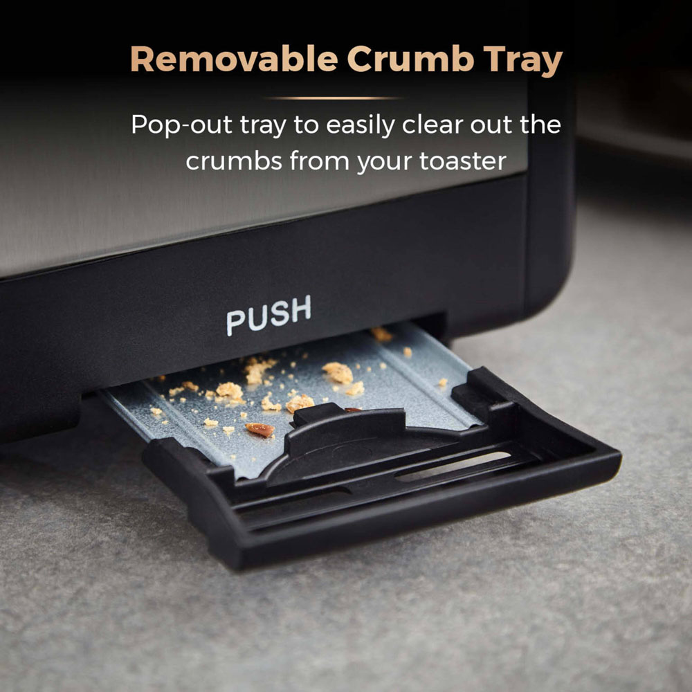 Tower Cavaletto T20036RG Black 2 Slice Toaster Image 5