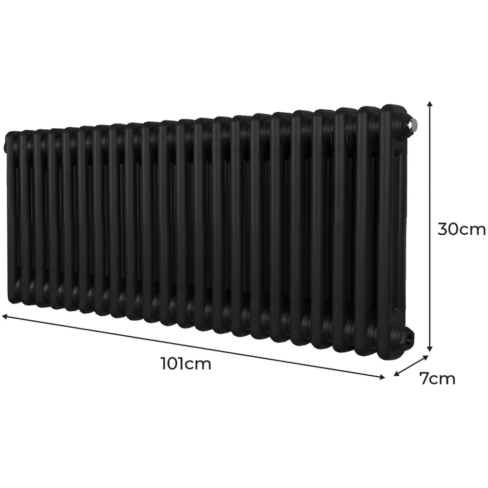 Monster Shop 2413 BTU Black Traditional 2 Column Radiator 300 x 1012mm Image 6