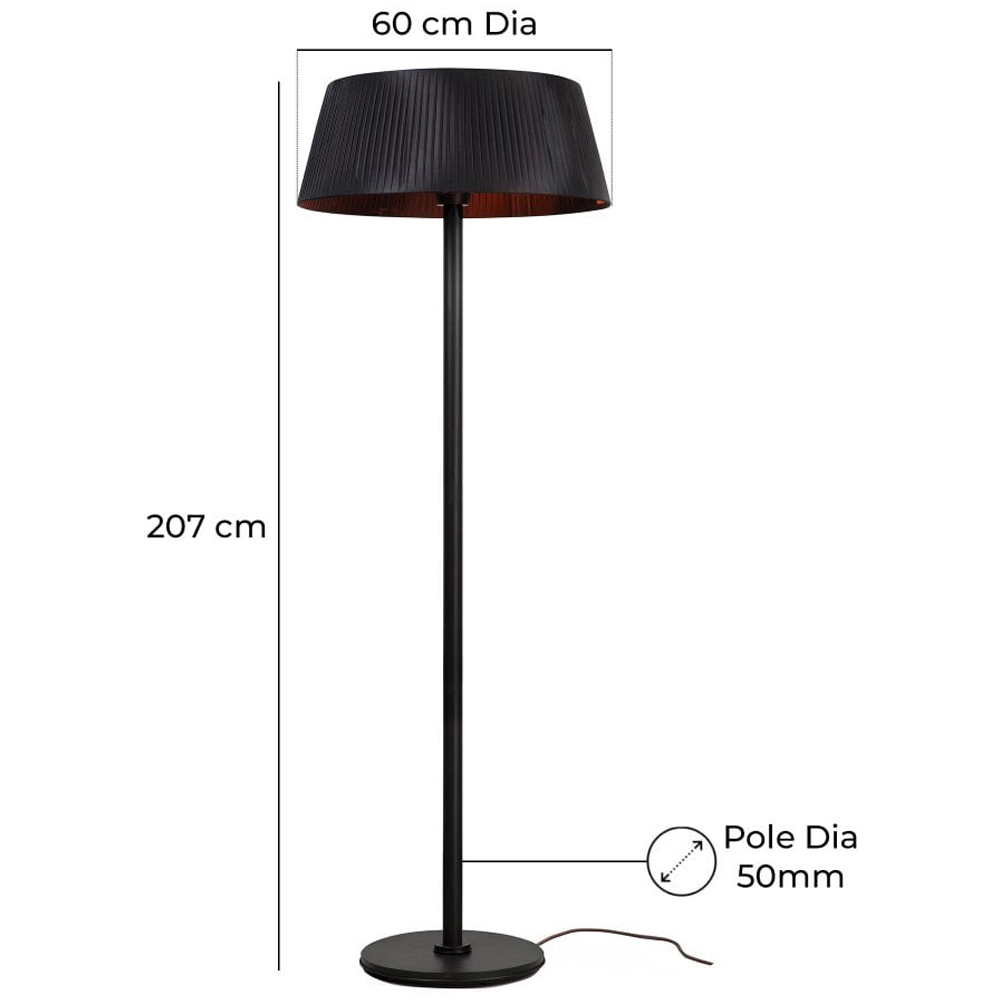 Jack Stonehouse Solara Black Freestanding Lamp Halogen Patio Heater 2000W Image 7