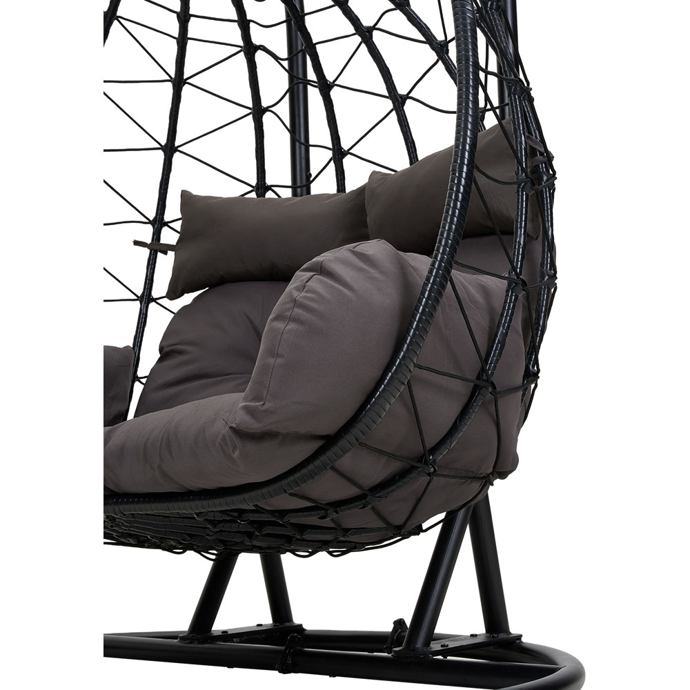 Living and Home 2 Seater Padded Swing Egg Chair with U-Shape Metal Stand Image 4