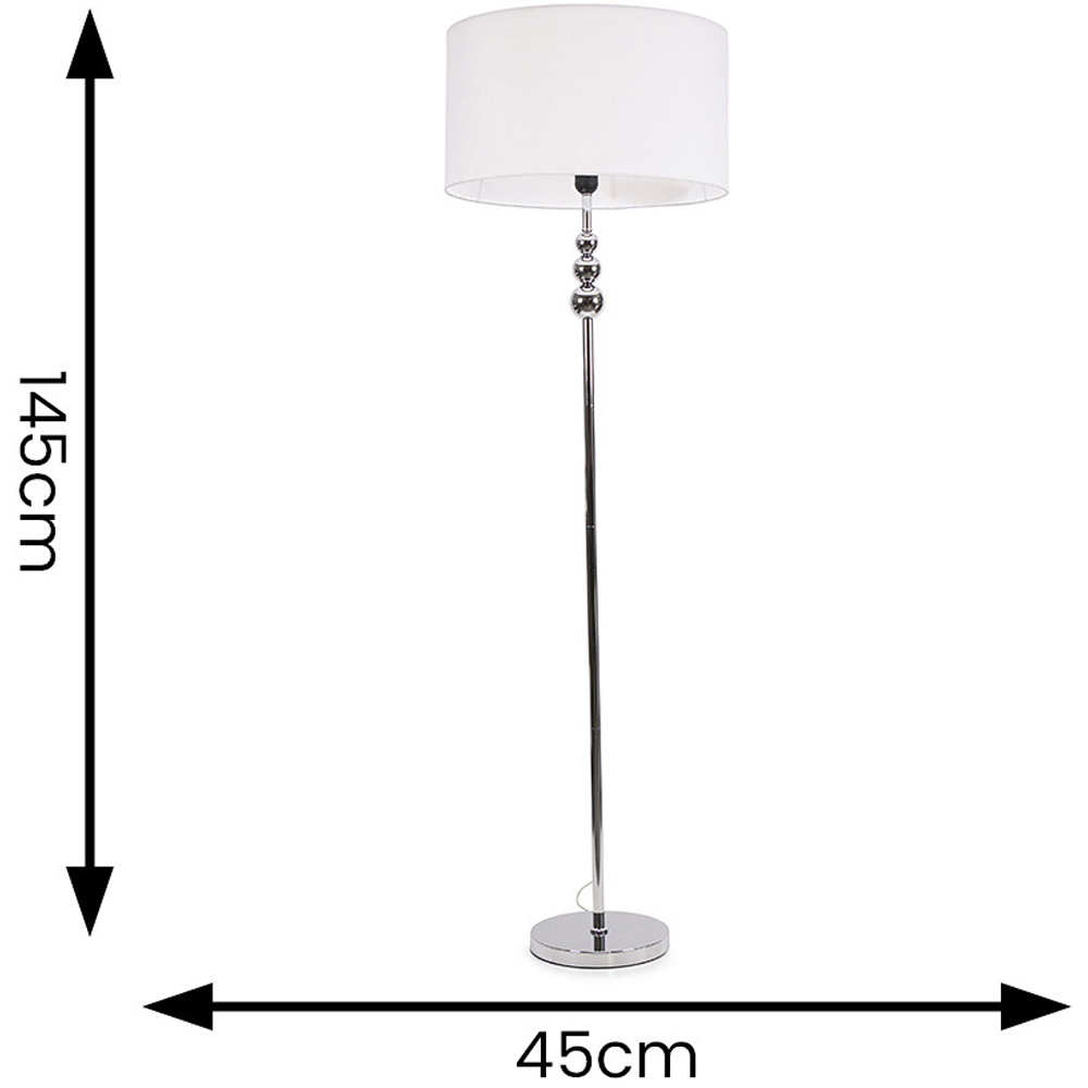 ValueLights Marissa Reni White Shade and Chrome Ball LED Floor Lamp Image 5