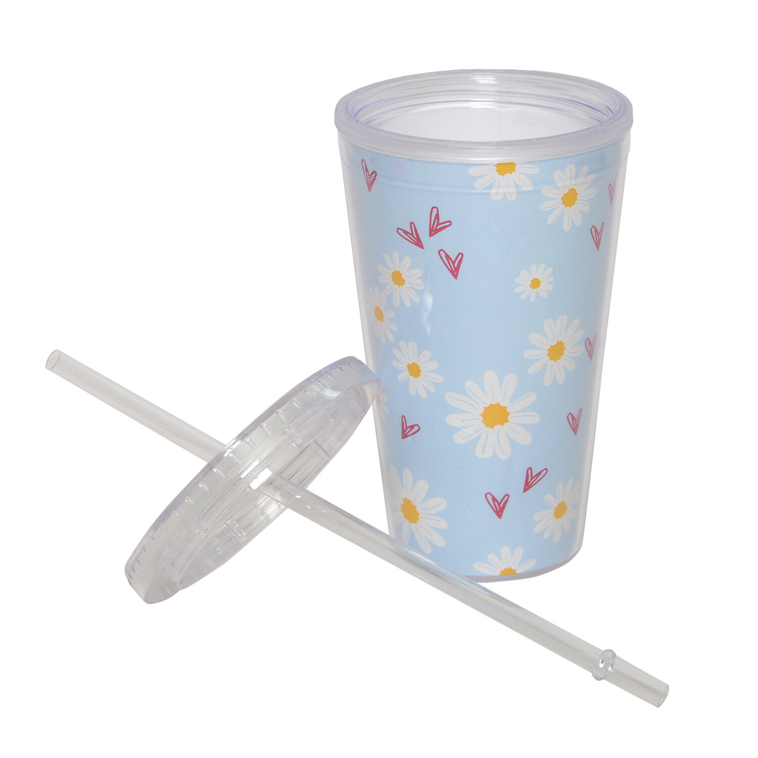 Daisy Daze Tumbler with Straw - Blue Image 2
