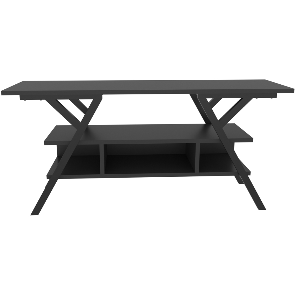 Decorotika Minerva Decorative 4 Open Shelf Black and Anthracite TV Unit Image 2