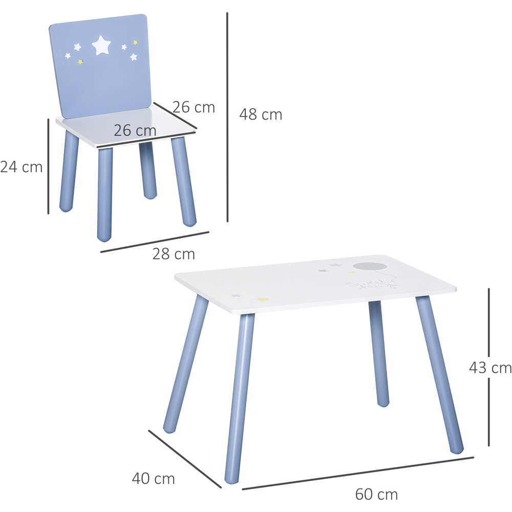 Playful Haven 3 Piece Blue Kids Table and Chair Set Image 6