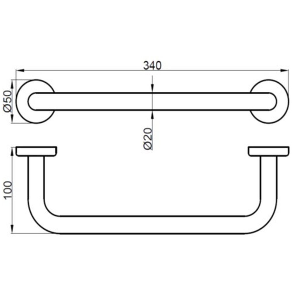 Bathstore Brushed Brass Straight Grab Rail 350mm Image 2