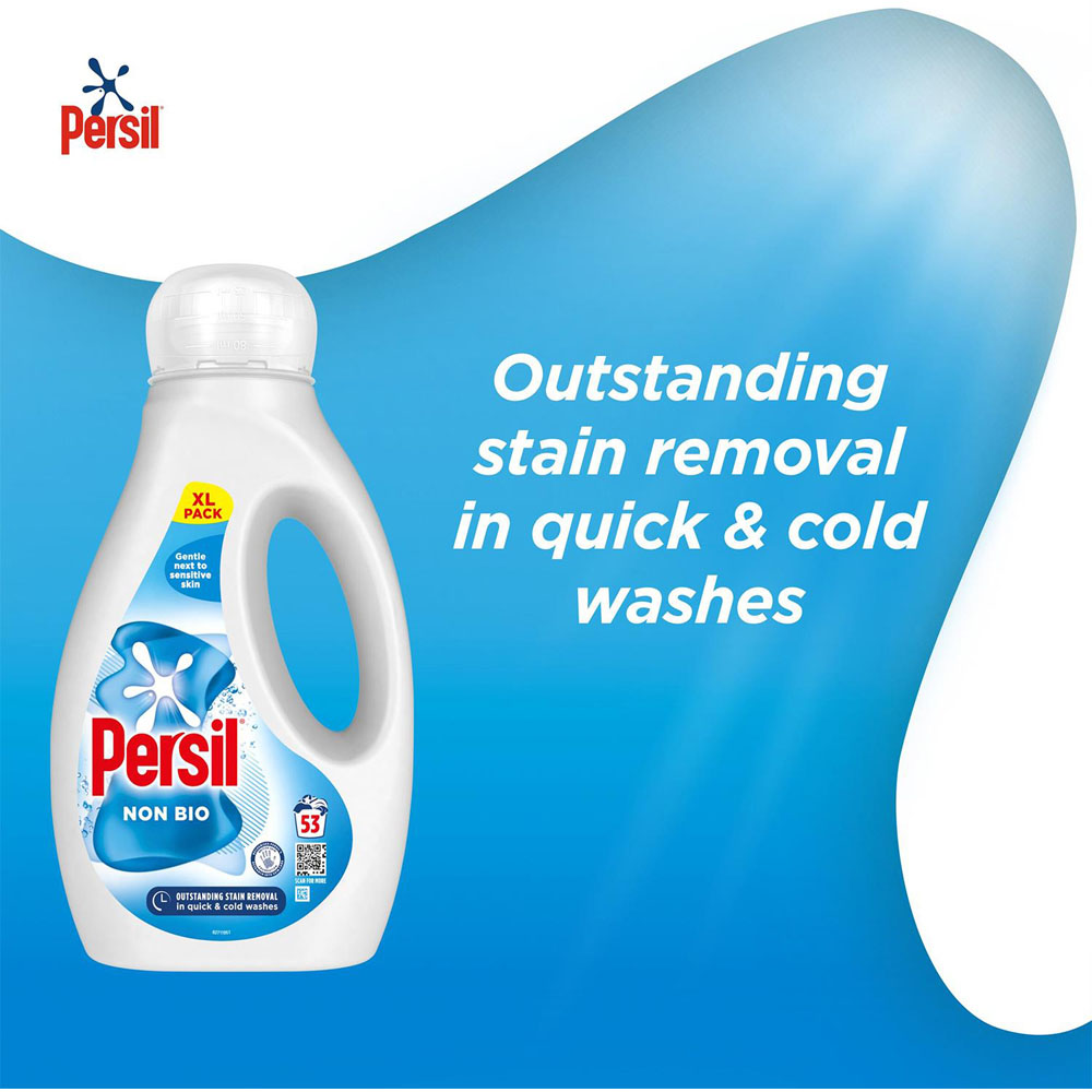 Persil Non Bio Liquid Detergent 53 Washes 1.54L 2 Pack Image 4