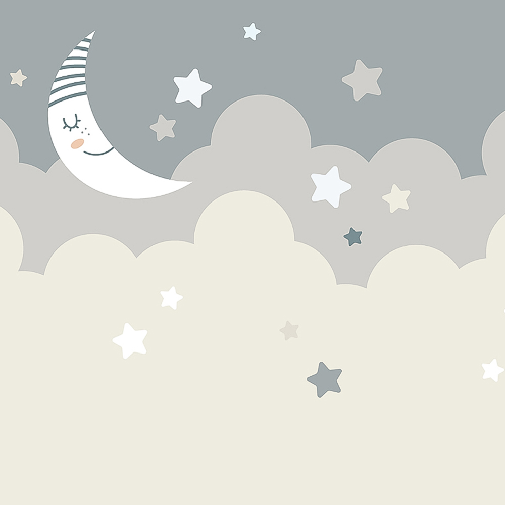 Origin Murals Nighttime Children's Sky Grey Wall Mural Image 2