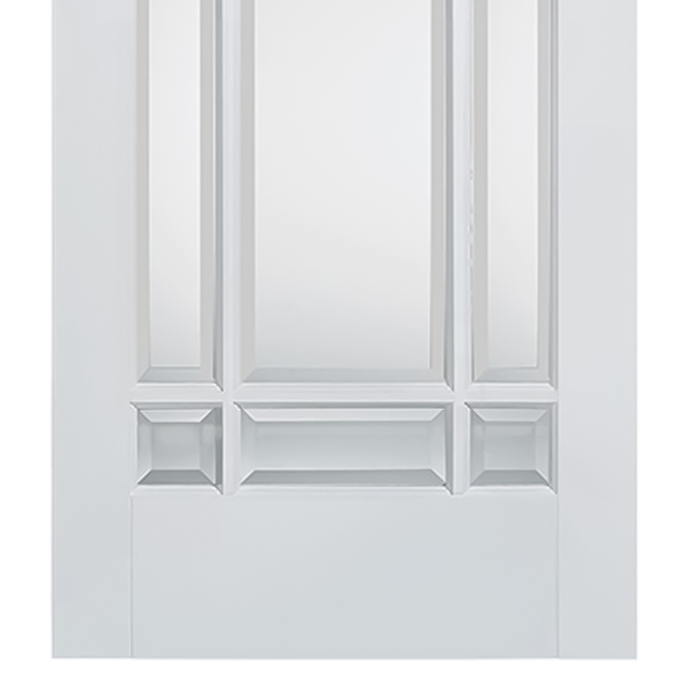 LPD Doors Manhattan White 9L Clear Bevelled Glass Primed Internal Door 1981 x 838mm Image 3