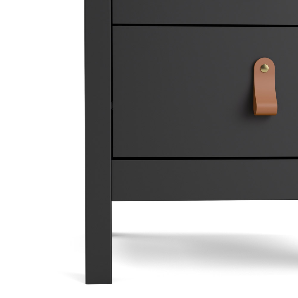 Florence Barcelona 2 Drawer Matt Black Bedside Table Image 5