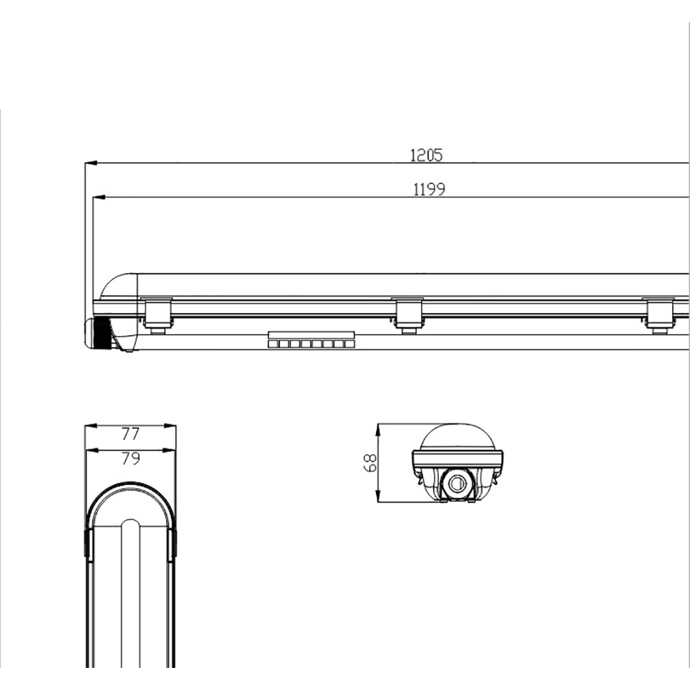 ENER-J 40W 4000K 4800 Lumen Non Corrosive LED Batten Fitting Light 120cm 4 Pack Image 8