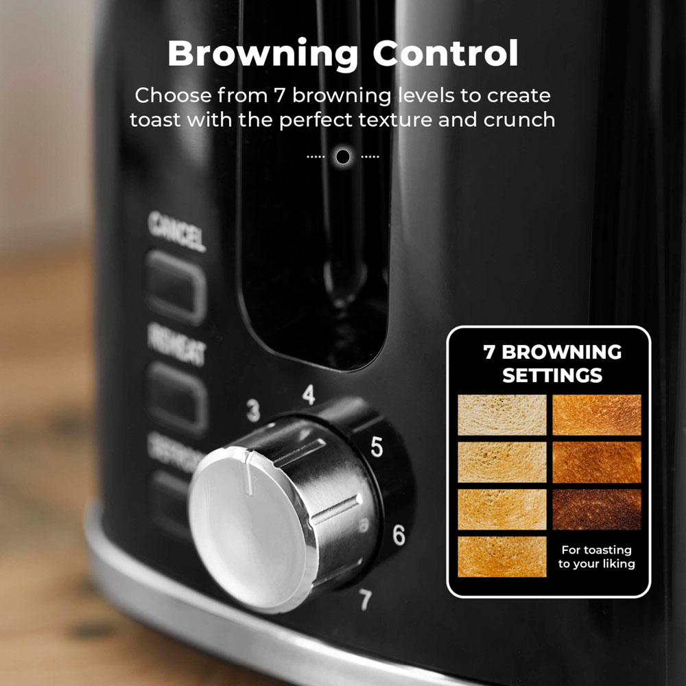 Tower Sonar T20090BLK Black 2 Slice Toaster Image 5