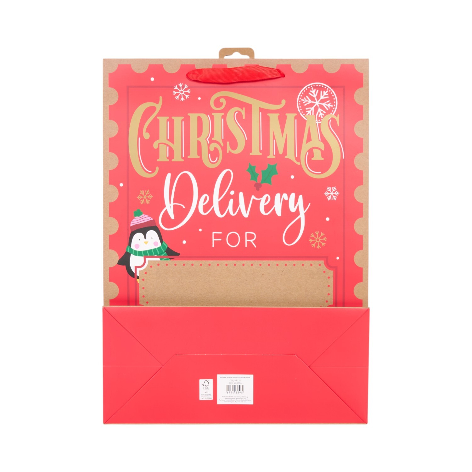 Personalised Christmas Gift Bag Red Medium Image 2