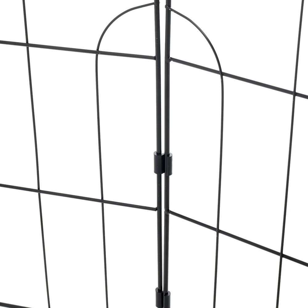 Living and Home Arched Top 2 x 1ft 10 Pack Black Metal Garden Fence Panel Image 3