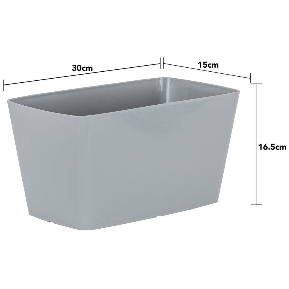 Wham Studio Cool Grey Rectangular Plastic Trough 30cm 4 Pack Image 6