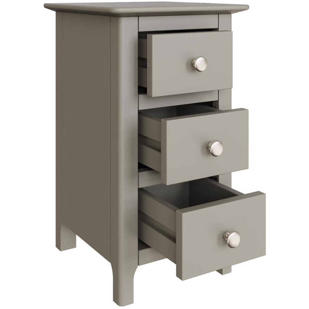 FWStyle Palma 3 Drawer Grey Ready Assembled Bedside Chest Image 4