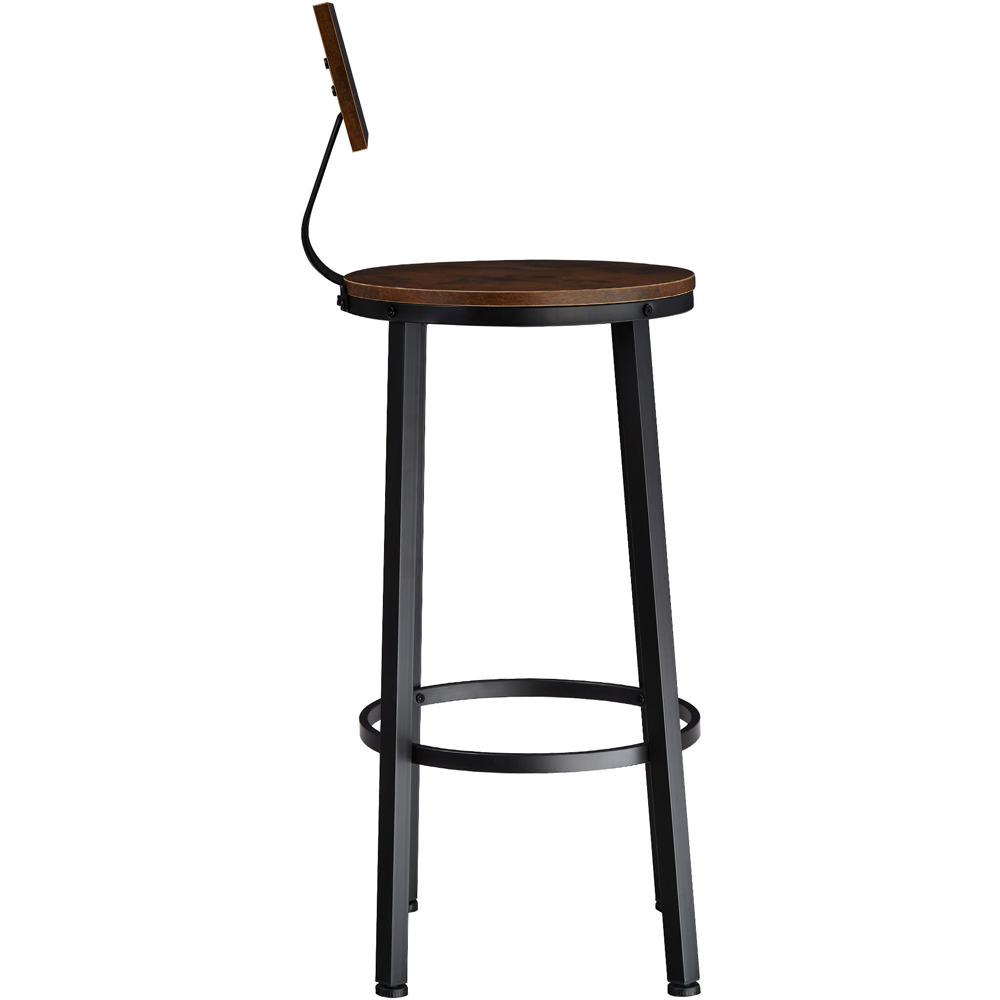tectake Poole Dark Wood Set of 2 Bar Stool Image 4