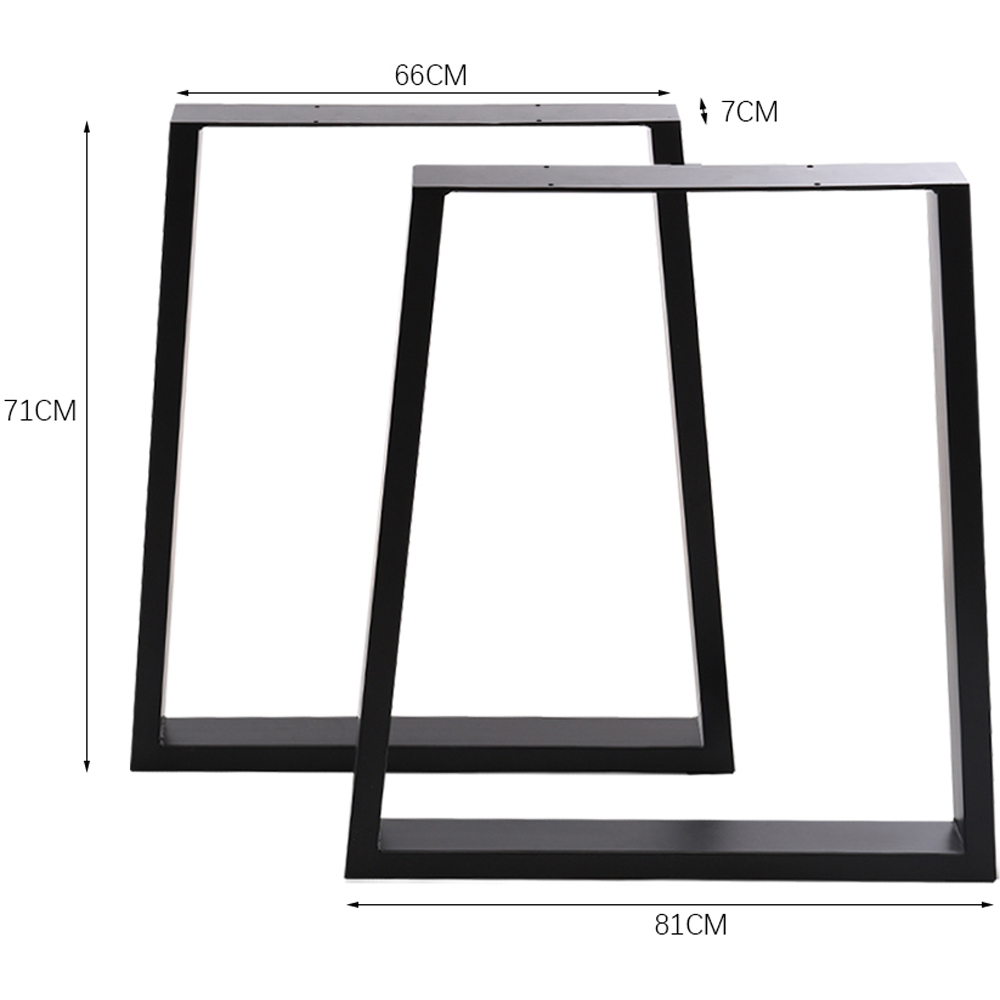 Living and Home 2 Pack Black Industrial Trapezoidal Iron Furniture Leg 81 x 71cm Image 8