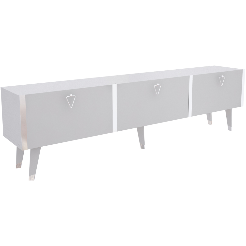 Decorotika Milagro 3 Cabinet White and Silver TV Unit Image 7